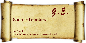 Gara Eleonóra névjegykártya